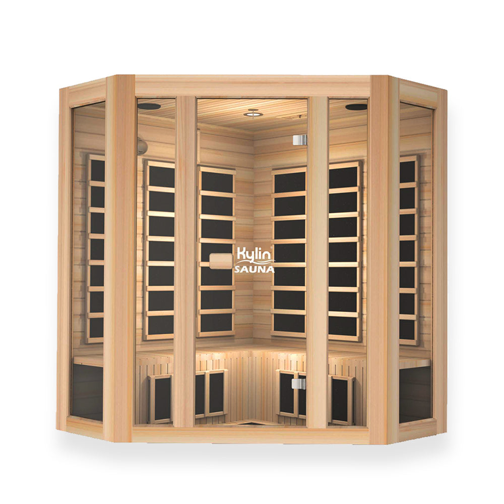 KYLIN KY-033LV Infrared Sauna 4 Person Superior Carbon Corner