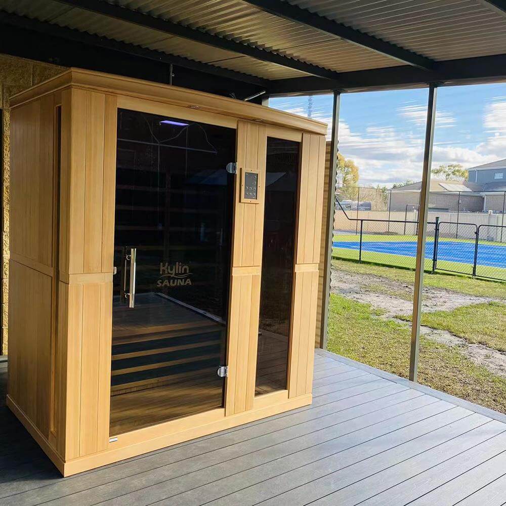 KYLIN KY-033LW Infrared Sauna 3 Person Superior Carbon on deck