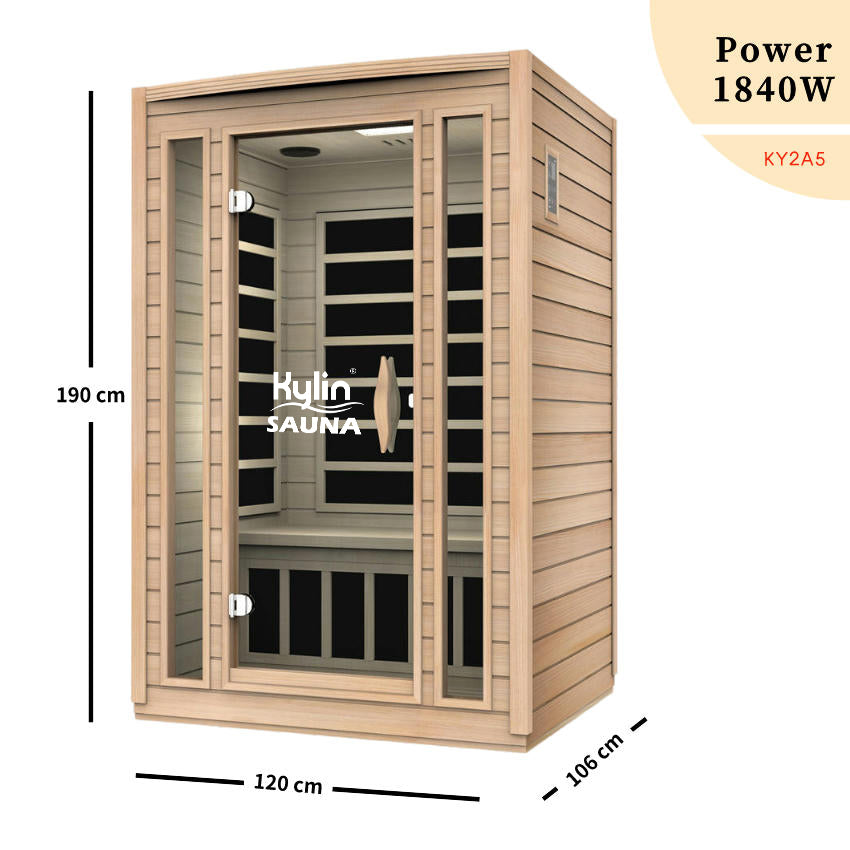 KYLIN KY-2A5-A Infrared Sauna 2 Person Premium Carbon dimensions