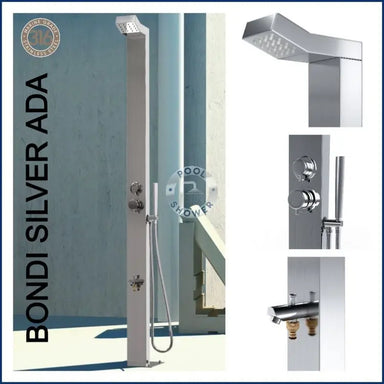 POOL SHOWER Bondi Silver or Black ADA 316 Marine Grade Stainless Steel Outdoor Pool Shower silver
