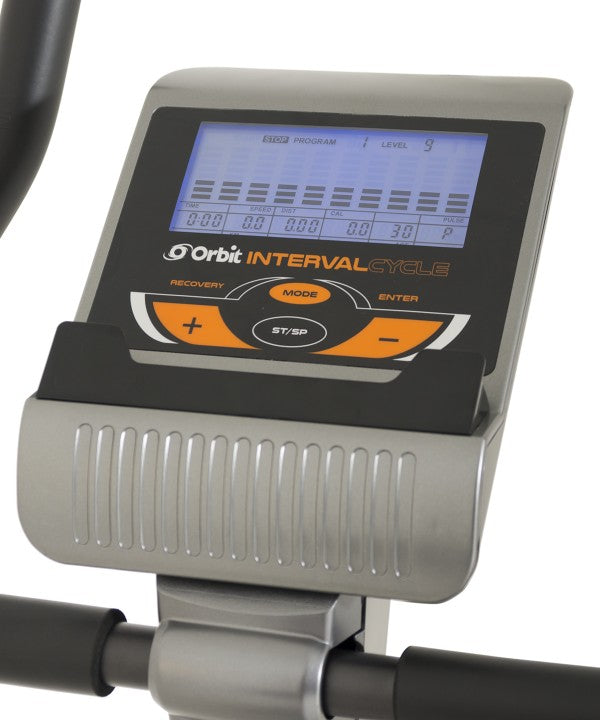 ORBIT Interval Cycle Exercise Bike Easy Use Comfortable Console
