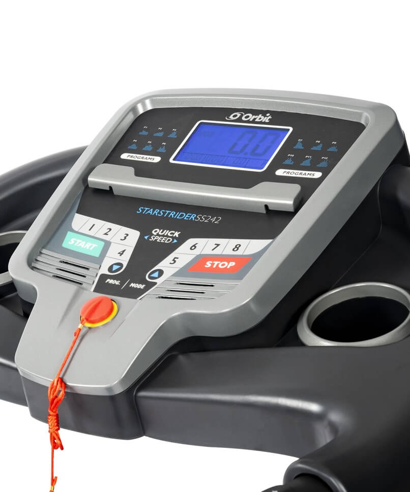 Orbit SteadyStrider Treadmill with Safety Rails console