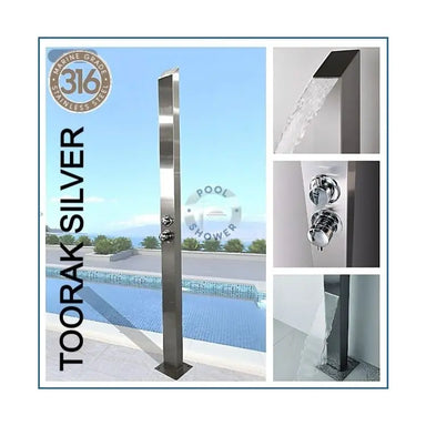 POOL SHOWER Toorak Silver or Black 316 Marine Grade Stainless Steel Outdoor Indoor Pool Shower silver