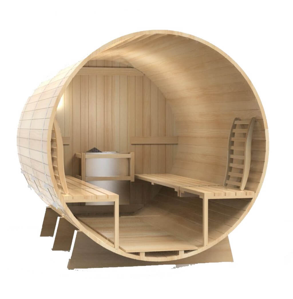 Kylin NYS-8M2 Outdoor Barrel Steam Sauna 4 Person Premium Spacious