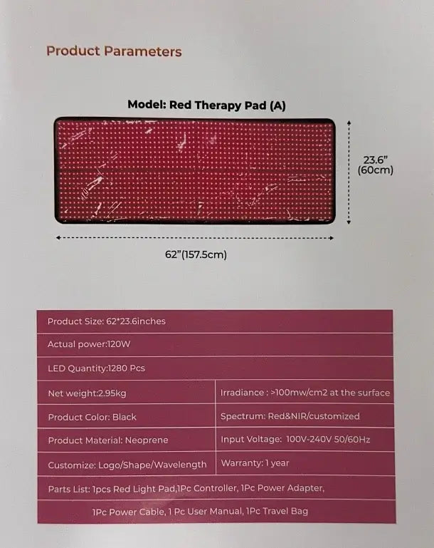 Kylin Red Light Therapy Yoga Mat TLB-1000