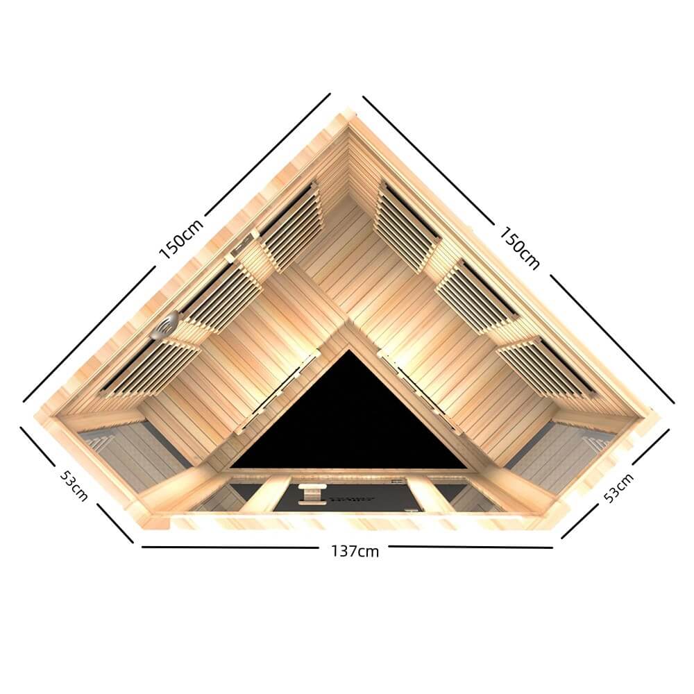 Kylin KY-033LV Infrared Sauna 4 Person Superior Carbon Corner