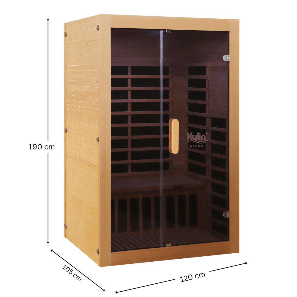 Kylin H6203 Low EMF 2 Person Carbon Infrared Sauna with Floor Heater