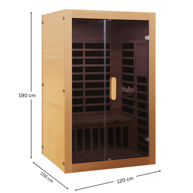 Kylin H6203 Low EMF 2 Person Carbon Infrared Sauna with Floor Heater