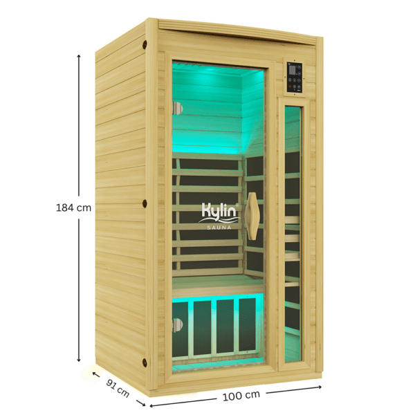 KYLIN K8101 Pro Infrared Sauna 1 Person Low EMF Carbon Heaters NEW ARRIVAL