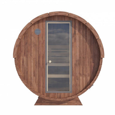 GARDEN HOUSE 24 Barrel Sauna LEO Classic 2 x 1.6 m Australian-Made front view