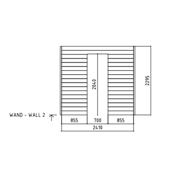 GARDEN HOUSE 24 Indoor Sauna 44 B 2.5 x 2.2 m Australian-Made dimensions