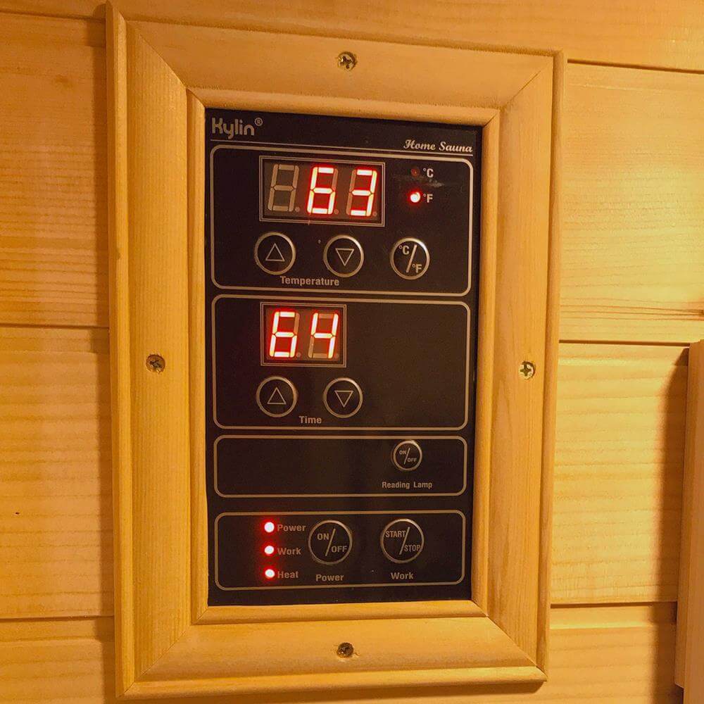 KYLIN KY-192 Infrared Sauna 1 Person Portable Carbon Fibre Heating control panel