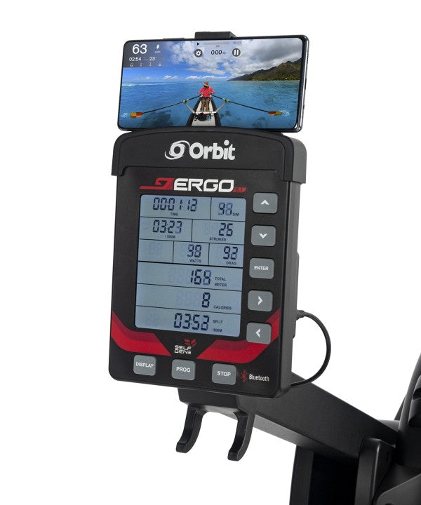 ORBIT Ergo 6.1 Self-Generating Air Rower Full Body Upgraded Console Phone Holder